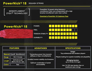 Ashaway PowerNick 18 9 mtr. - Squashwebwinkel