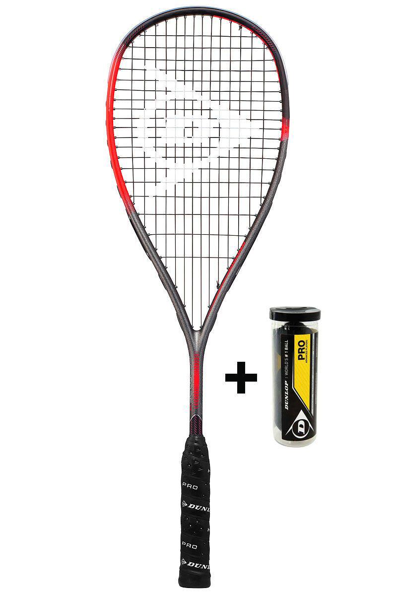 Dunlop Hyperfibre XT Revelation Pro + 1x tube 3 Pro Ball gratis!! - Squashwebwinkel