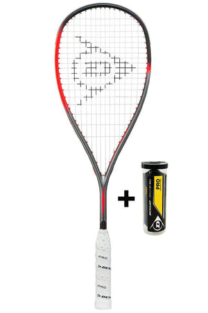 Dunlop Hyperfibre XT Revelation Pro Lite + 1x tube 3 Pro Ball gratis!! - Squashwebwinkel