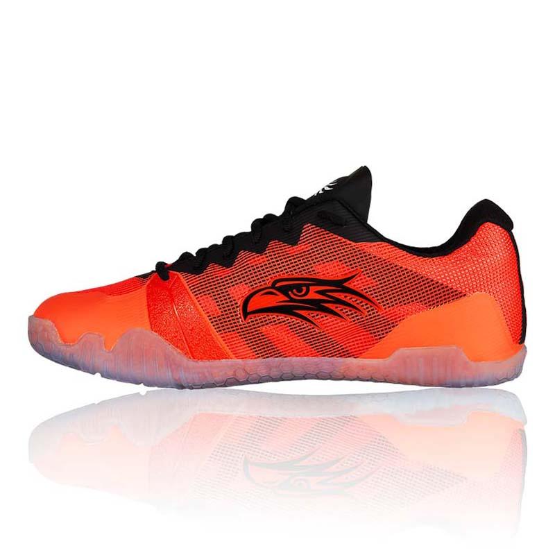 Salming Hawk Black to Lava Red maat 43 ⅓ - Squashwebwinkel