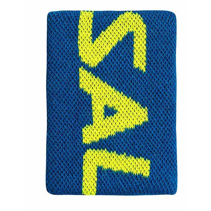 Salming zweetband XL 11 cm blauw / geel - Squashwebwinkel