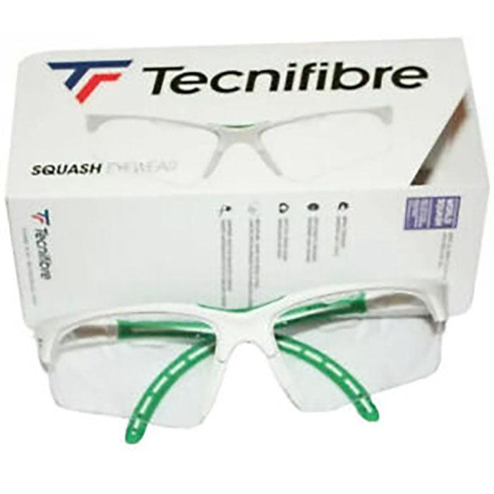 Tecnifibre Absolute Squashbril wit/groen - Squashwebwinkel