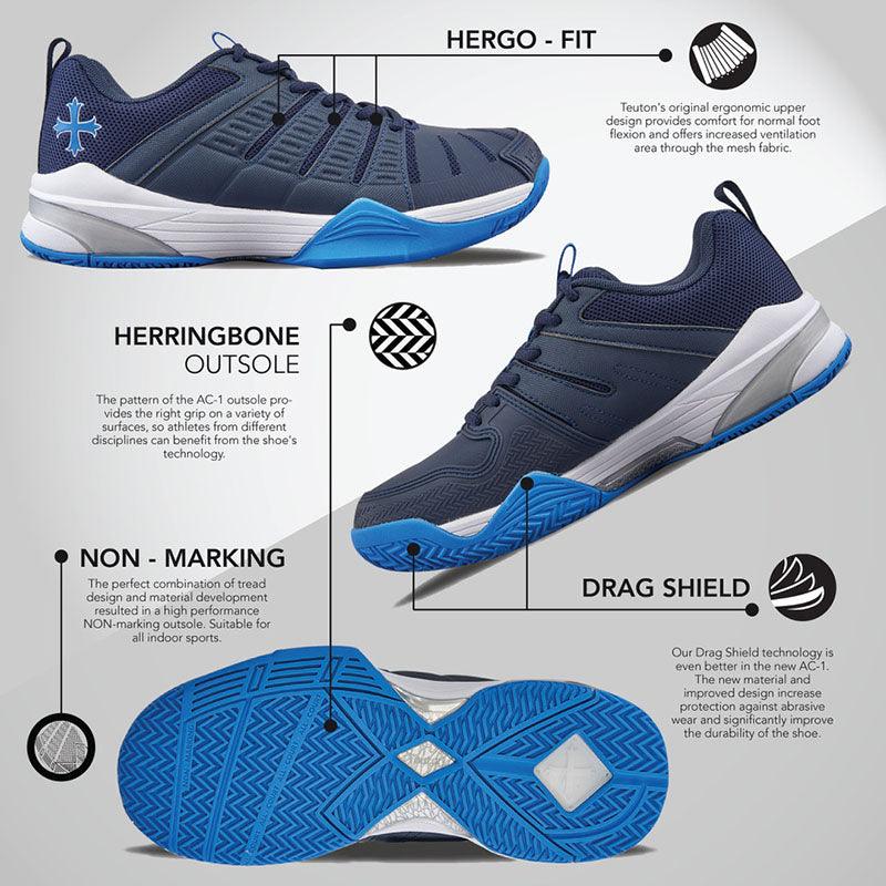 Teuton All-Court AC1 squashschoenen zwart - Squashwebwinkel