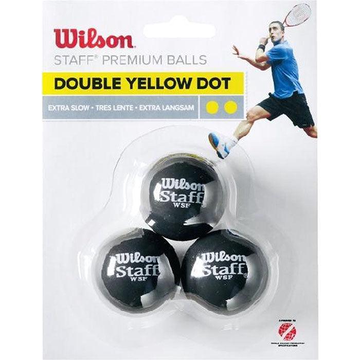 Wilson squashbal dubbel gele stip (3x) - Squashwebwinkel